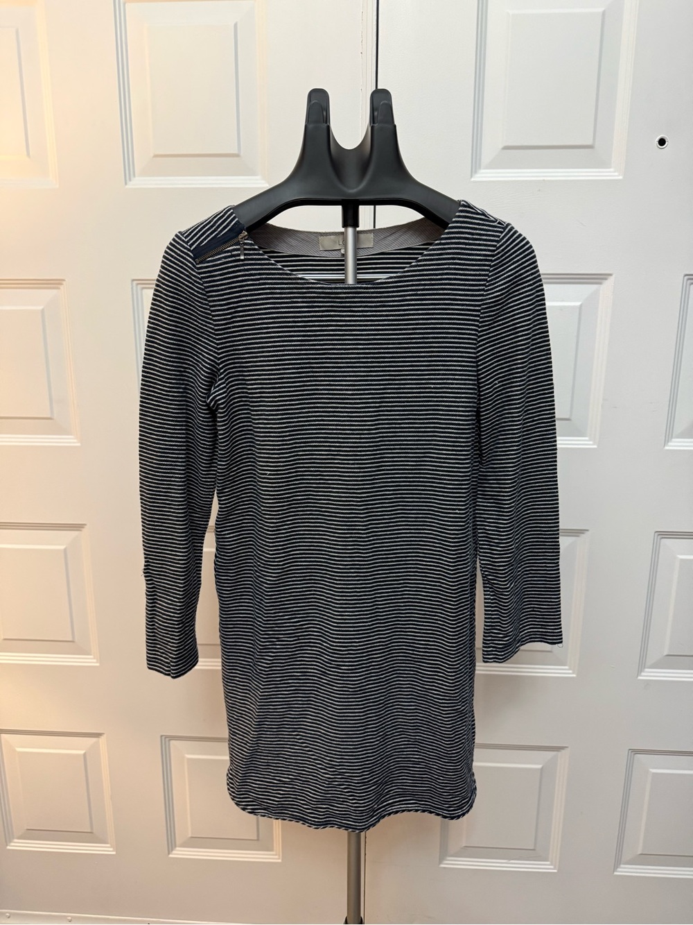 LOFT Navy and White Striped Knit Tunic